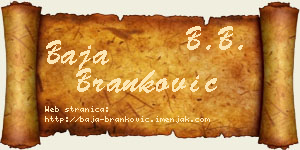 Baja Branković vizit kartica